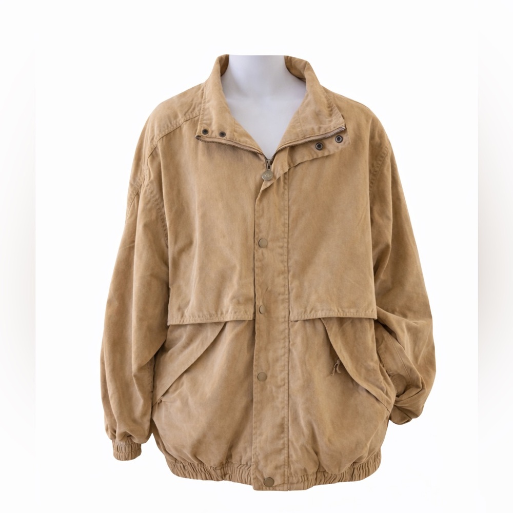 Outback Trading Co Tan Field Jacket Utility Coat Snap Front Outdoor Mens XXL